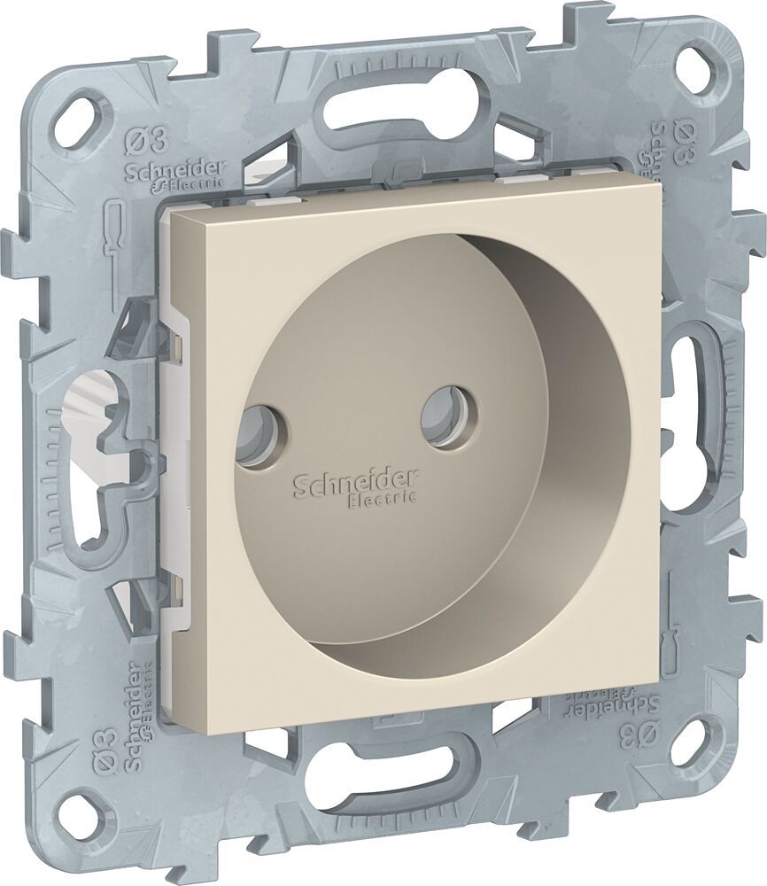Розетка Unica New 16 А, под рамку, без з/к, с/у, бежевая Schneider ...