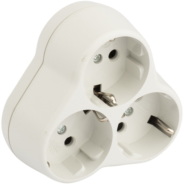 Тройник 3 гн. с/з круглый бел. 16А 250В PROxima EKF ATK16-3 : Купить в ...