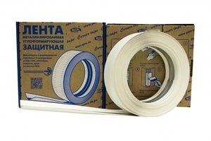 Фото Corner tape Лента металлизированная углозащитная для гипсокартона (50мм х 30м)
