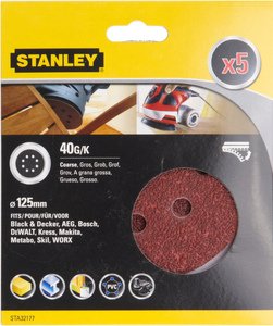 Фото Stanley STA32177-XJ Диск шлифовальный 125 мм P40 (5 шт)