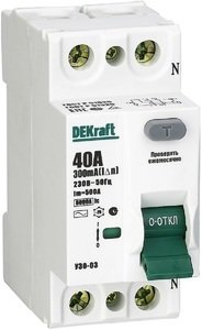 Фото DEKraft УЗО-03 14072DEK Выключатель дифференциального тока двухполюсный 80 А 300 мА (тип AC)