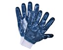 Перчатки х/б с полным нитриловым покрытием (манжет - резинка, синие)