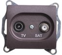 Schneider Electric Glossa GSL000897 Розетка телевизионная (TV+SAT, под рамку, скрытая установка, шоколад)