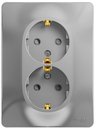 Schneider Electric Glossa GSL000326 Розетка двойная с заземляющим контактом и шторками (16 А, в сборе, скрытая установка, алюминий)