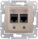 Schneider Electric Sedna SDN4800168 Розетка компьютерная (2xRJ45, cat.6, UTP, под рамку, скрытая установка, титан)