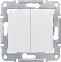Schneider Electric Sedna SDN0300121 Выключатель двухклавишный (10 А, под рамку, скрытая установка, белый)