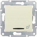 Schneider Electric Sedna SDN1700147 Кнопка для звонка (10 А/12 В, под рамку, синяя подсветка, скрытая установка, бежевый)