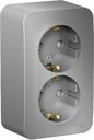 Schneider Electric Blanca BLNRA011213 Розетка двойная с заземляющим контактом и изоляционной пластиной (16 А, в сборе, шторки, открытая установка, алюминий)