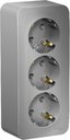 Schneider Electric Blanca BLNRA010313 Розетка тройная с заземляющим контактом и изоляционной пластиной (16 А, в сборе, открытая установка, алюминий)