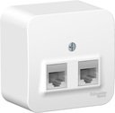 Schneider Electric Blanca BLNIA045111 Розетка комбинированная (RJ45+RJ11, в сборе, открытая установка, белая)