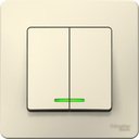 Schneider Electric Blanca BLNVS006512 Выключатель двухклавишный (6 А, в сборе, подсветка, скрытая установка, молоко)