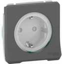 Schneider Electric Mureva S MUR36134 Розетка одинарная с заземляющим контактом (16 А, IP55, под рамку, шторки, скрытая установка, антрацит)