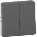 Schneider Electric Mureva S MUR35326 Выключатель двухклавишный (10 А, под рамку, скрытая установка, антрацит)
