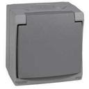 Schneider Electric Mureva ENN36031 Розетка с заземляющим контактом (16 А, IP55, в сборе, крышка, открытая установка, серая)