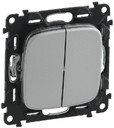 Legrand Valena Allure 752905 Выключатель двухклавишный (10 А, под рамку, скрытая установка, алюминий)