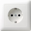 Gira System55 044003 Розетка с заземляющим контактом (16 А, в сборе, скрытая установка, белая глянцевая)