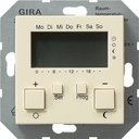 Gira System55 237001 Терморегулятор электронный с таймером +0…+50°С (8 А, под рамку, скрытая установка, кремовый глянцевый)