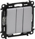Legrand Valena Life 752603 Выключатель трехклавишный (10 А, под рамку, с/у, алюминий)