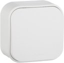 Legrand Quteo 782205 Выключатель одноклавишный кнопочный без фиксации (6 А, с возм. подсветки, в сборе, открытая установка, IP20, белый)