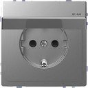 Schneider Electric Merten D-Life MTN2314-6036 Розетка с заземляющим контактом (IP44, 16 А, под рамку, крышка, шторки, скрытая установка, нержавеющая сталь)