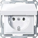 Schneider Electric Merten System M MTN2311-0325 Розетка с заземляющим контактом (16 А, под рамку, крышка, скрытая установка, белая)