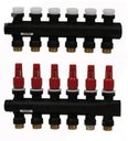 Uponor Vario Plus 1030585 Коллектор (3/4" НР ЕК, 6 x 3/4" НР, расходометры, PPSU)