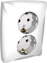 Schneider Electric Дуэт WDE000124 Розетка двойная с заземляющим контактом (16 А, IP20, под рамку, скрытая установка, белая)