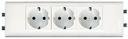 Legrand Mosaic 077433 Розетка тройная с заземляющим контактом (16 А, в сборе, шторки, скрытая установка, белая)