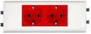 Legrand Mosaic 077452 Розетка двойная с заземляющим контактом (16 А, в сборе, шторки, красная)