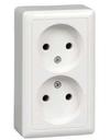 Schneider Electric Хит RA16-237I-B Розетка двойная (16 А, IP20, в сборе, открытая установка, белая)
