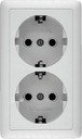 Schneider Electric Хит RA16-238-B Розетка двойная с заземляющим контактом (16 А, IP20, в сборе, открытая установка, белая)