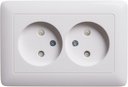 Schneider Electric Хит RS16-230-B Розетка двойная (16 А, IP20, в сборе, скрытая установка, шторки, белая)