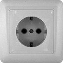 Schneider Electric Хит RS16-134-B Розетка одинарная с заземляющим контактом (16 А, IP20, в сборе, скрытая установка, белая)
