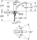 Grohe Eurosmart New 33281002 Смеситель для мойки (3/8", однозахватный, картридж)