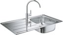 Grohe BauEdge K200 31562SD0 Мойка кухонная 86х50 см + смеситель однозахватный (нержавеющая сталь)