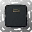 Gira System55 566910 Розетка HDMI переходник (HDMI, под рамку, скрытая установка, черная матовая)