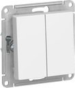 Schneider Electric AtlasDesign ATN000151 Выключатель двухклавишный (10 А, под рамку, скрытая установка, белый)