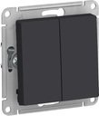 Schneider Electric AtlasDesign ATN001065 Переключатель двухклавишный (10 А, под рамку, скрытая установка, карбон)