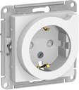 Schneider Electric AtlasDesign ATN000147 Розетка с заземляющим контактом (16 А, под рамку, шторки, выталкиватель, скрытая установка, белая)