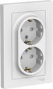 Schneider Electric AtlasDesign ATN000126 Розетка двойная с заземляющим контактом (16 А, в сборе, шторки, скрытая установка, белая)