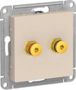 Schneider Electric AtlasDesign ATN000287 Розетка аудио (Audio, разъем "банан", под рамку, скрытая установка, бежевая)