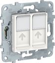 Schneider Electric Unica New NU542018 Розетка компьютерная (2xRJ45, cat.5e, UTP, под рамку, скрытая установка, белая)