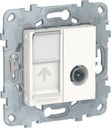 Schneider Electric Unica New NU547018 Розетка комбинированная (TV+RJ45, cat6, UTP, под рамку, скрытая установка, белая)