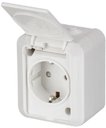 ABB 20ESW Jussi Бел Розетка SCHUKO с заземлением, 16А/250В, зажимные клеммы, наруж.монтаж, IP55