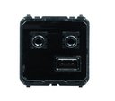 ABB Niessen 2CLA936830A1001 Блок медиа-комбайна (2x3.5 Jack+USB, механизм, с/у)