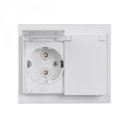 ABB 302EUJW-84 Розетка DoubleSCHUKO в сборе с заземлением, 16А / 250В, IP44, зажимные клеммы, серия Impressivo, бел