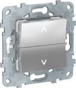 Schneider Electric Unica New NU520730 Выключатель двухкнопочный для жалюзи (10 А, под рамку, скрытая установка, алюминий)