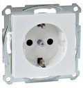 Schneider Electric Merten System M MTN2400-0319 Розетка с заземляющим контактом (16 А, под рамку, шторки, скрытая установка, полярно-белая)