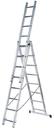 Курс 65445 Лестница трехсекционная алюминиевая (3 х 10 ступеней, Н=282/476/646 см, вес 14,3 кг)