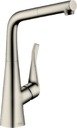 Hansgrohe Metris 320 14821800 Смеситель для мойки (3/8", однозахватный, вытяжной душ)